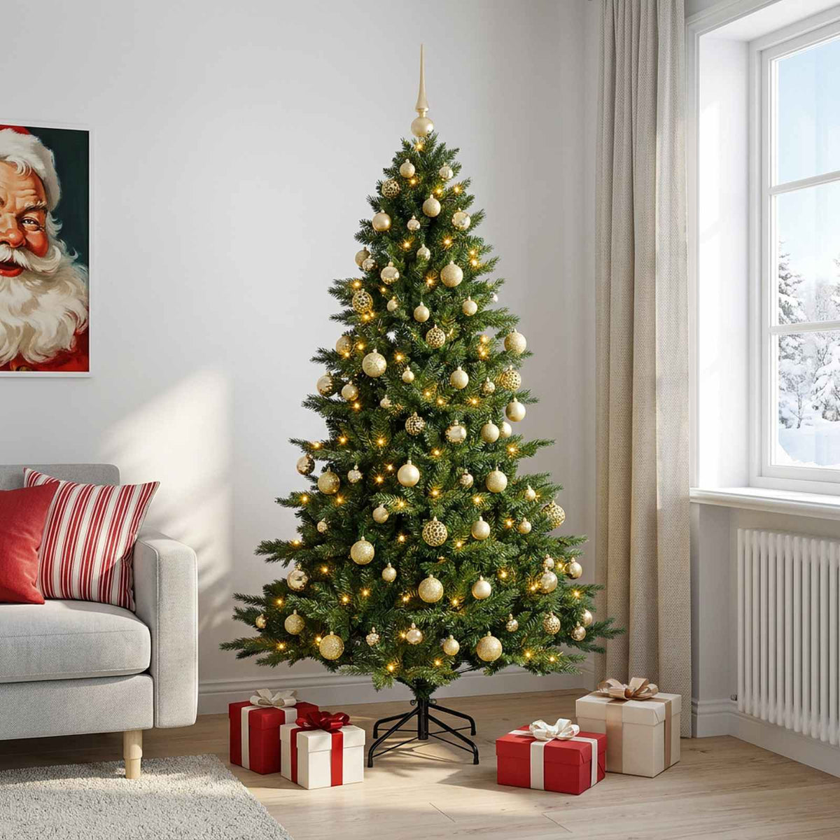Dirbtinė kalėdinė eglutė su rutuliuku 240 cm 300 LED