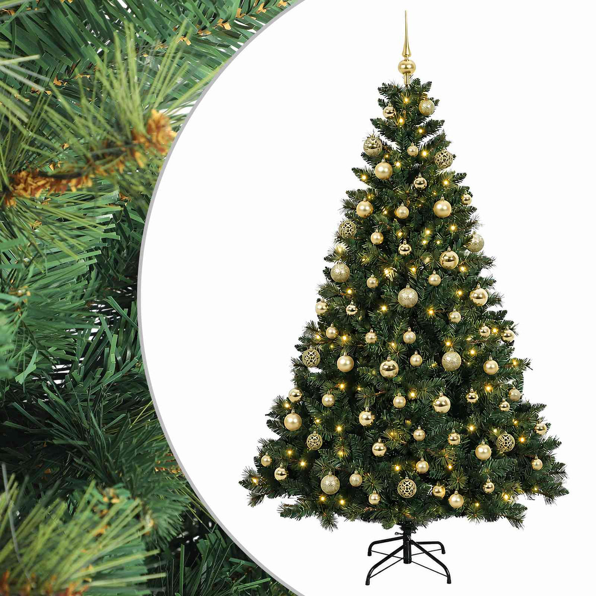 Dirbtinė Kalėdų eglutė su burbulais 210 cm 300 LED Šilta balta