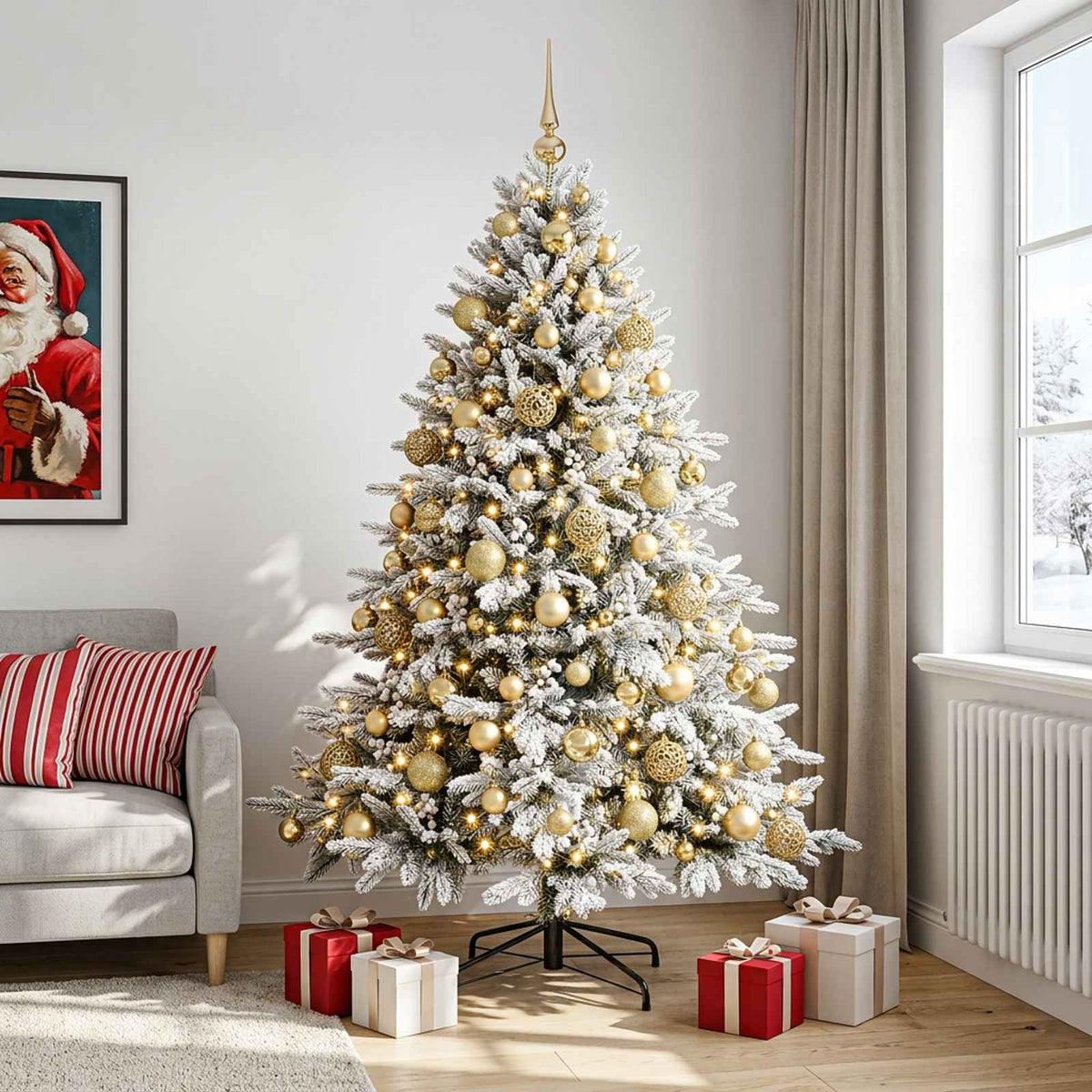 Dirbtinė kalėdinė eglutė su rutuliuku 240 cm 300 LED