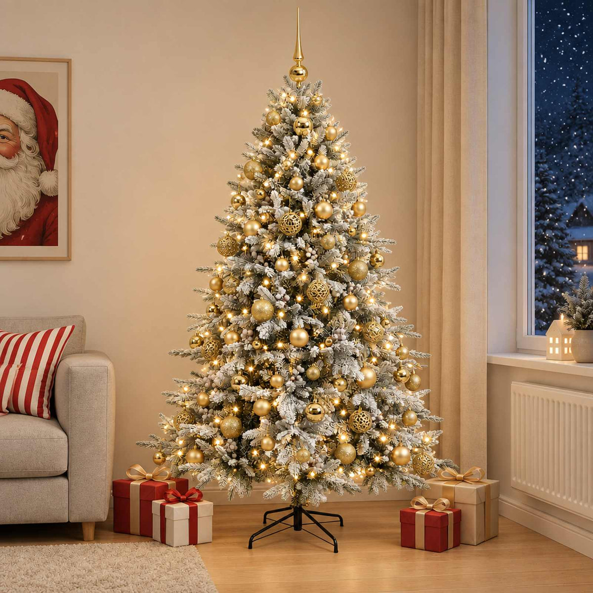 Dirbtinė kalėdinė eglutė su rutuliuku 240 cm 300 LED