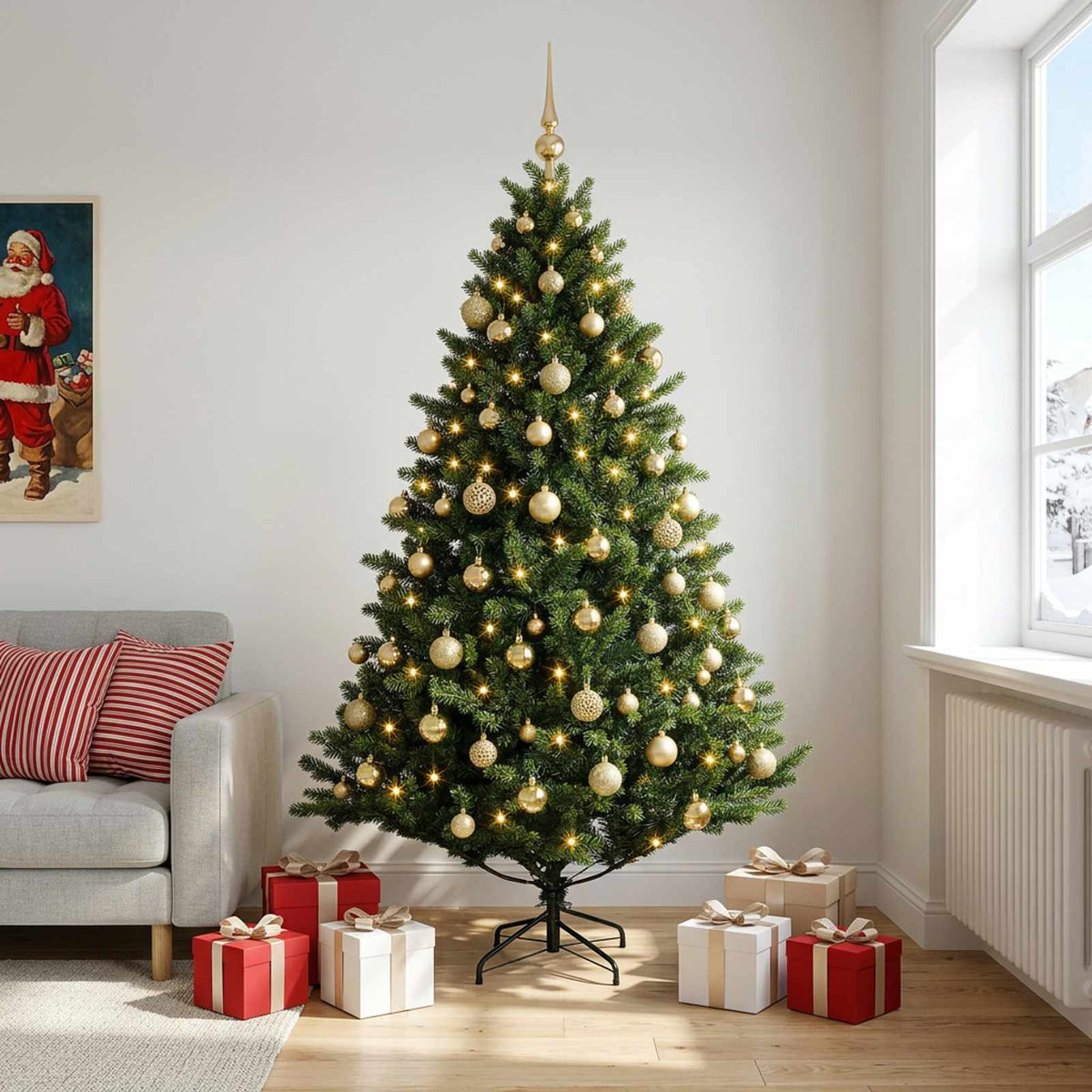 Dirbtinė kalėdinė eglutė su rutuliuku 240 cm 300 LED