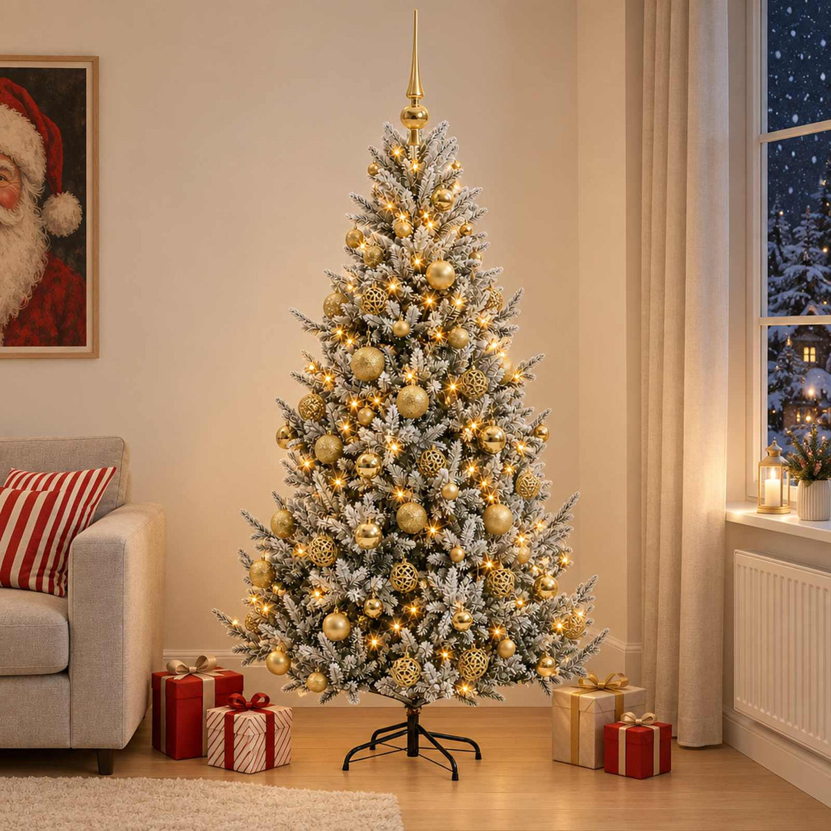 Dirbtinė kalėdinė eglutė su rutuliuku 180 cm 300 LED