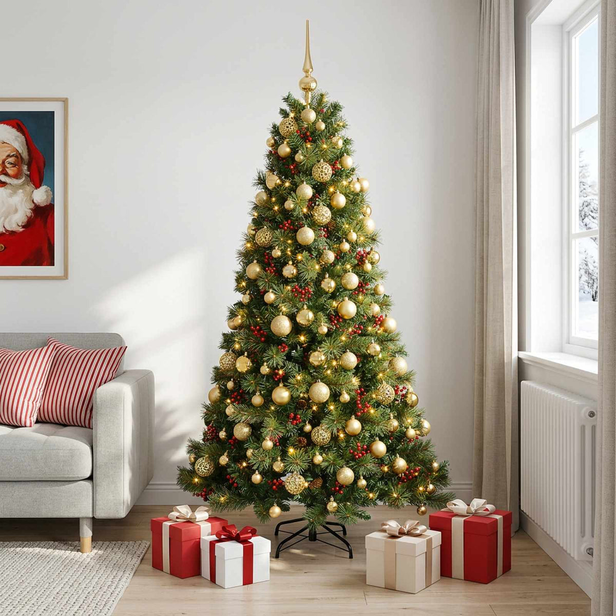 Dirbtinė kalėdinė eglutė su rutuliuku 240 cm 300 LED