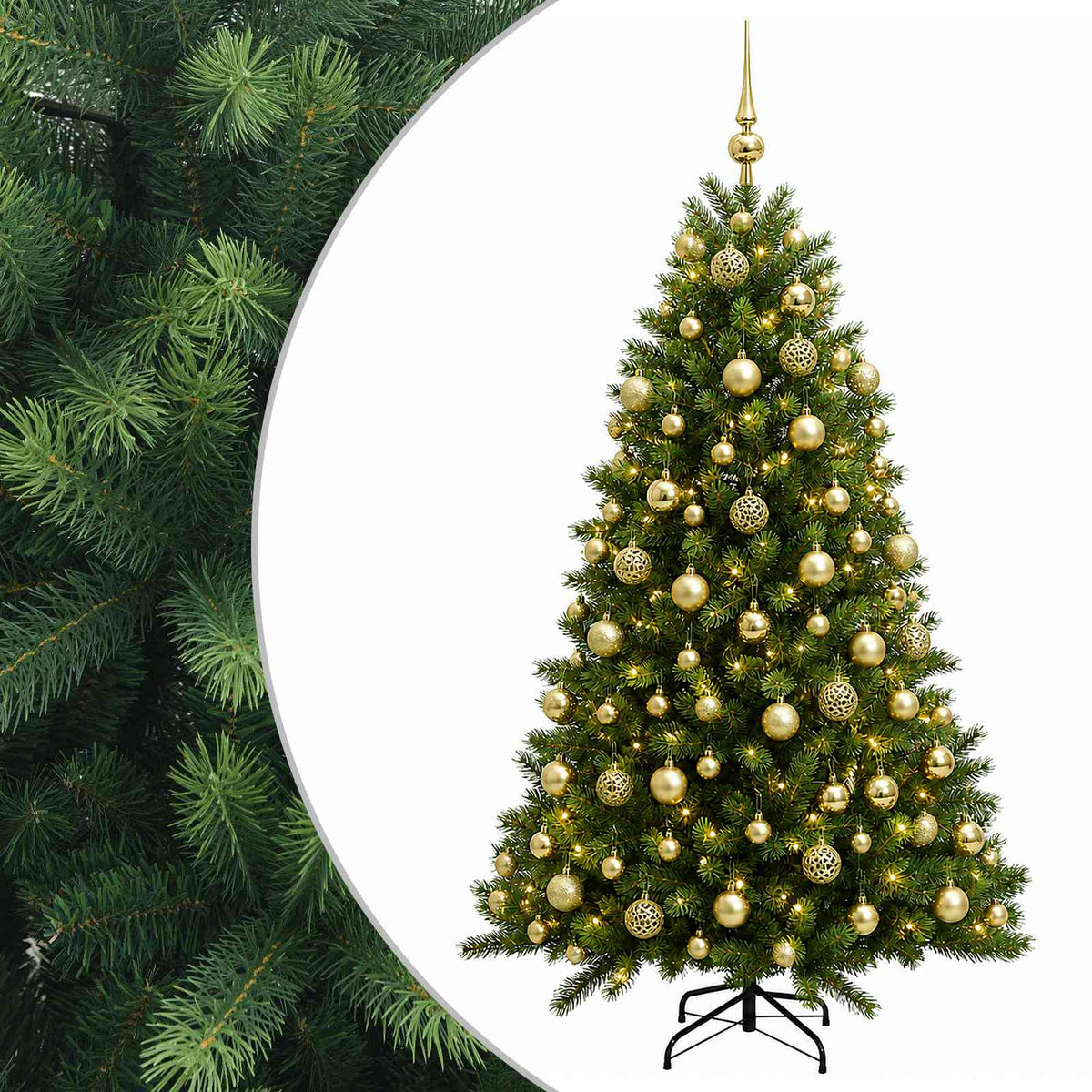 Dirbtinė Kalėdų eglutė su burbulais 180 cm 300 LED Šilta balta