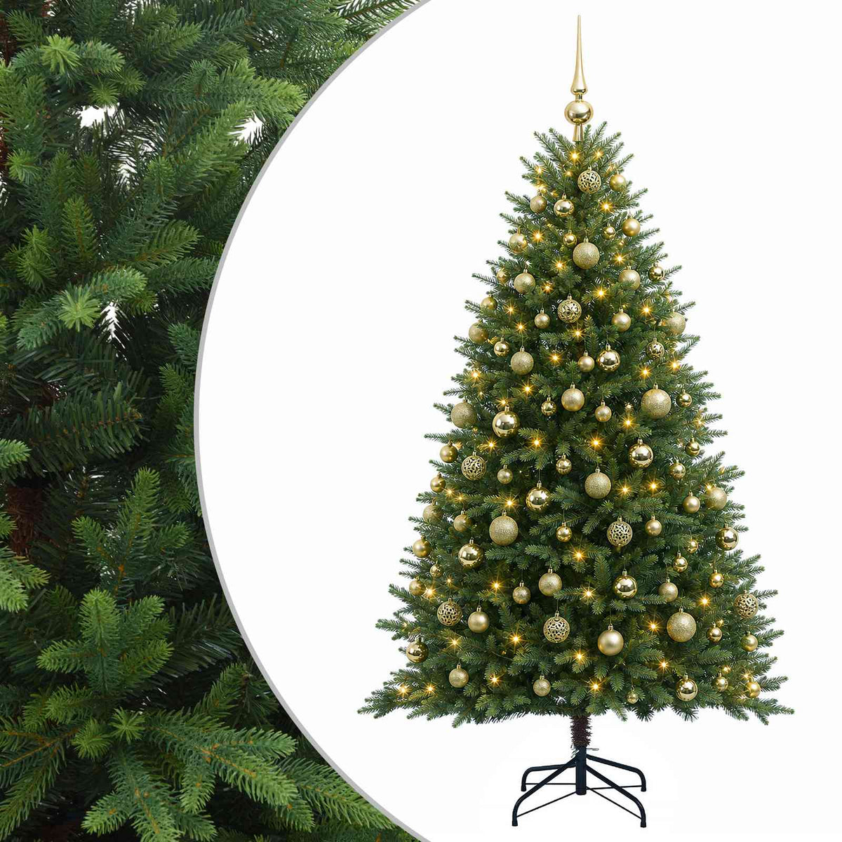 Dirbtinė Kalėdų eglutė su burbulais 180 cm 300 LED Šilta balta
