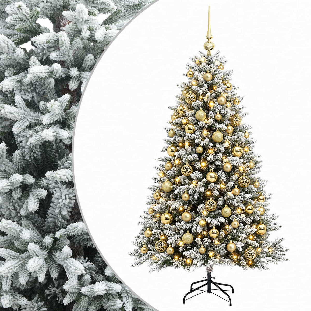 Dirbtinė Kalėdų eglutė su burbulais 210 cm 300 LED Šilta balta