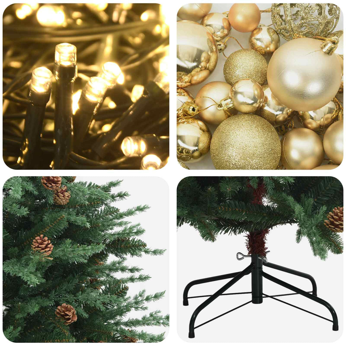 Dirbtinė kalėdinė eglutė su rutuliuku 210 cm 300 LED