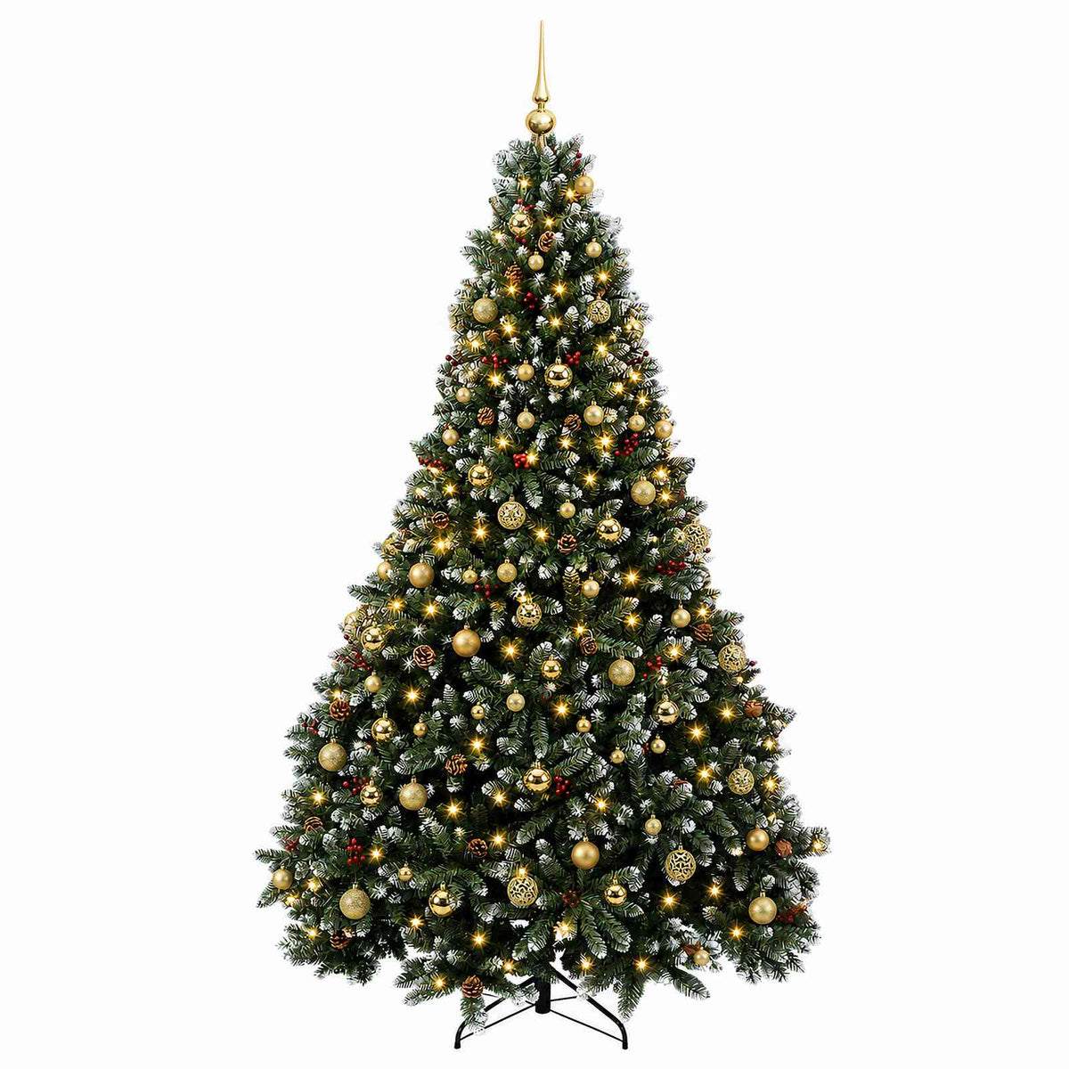 Dirbtinė Kalėdų eglutė, žalia, su žaisliukais 180 cm 300 LED