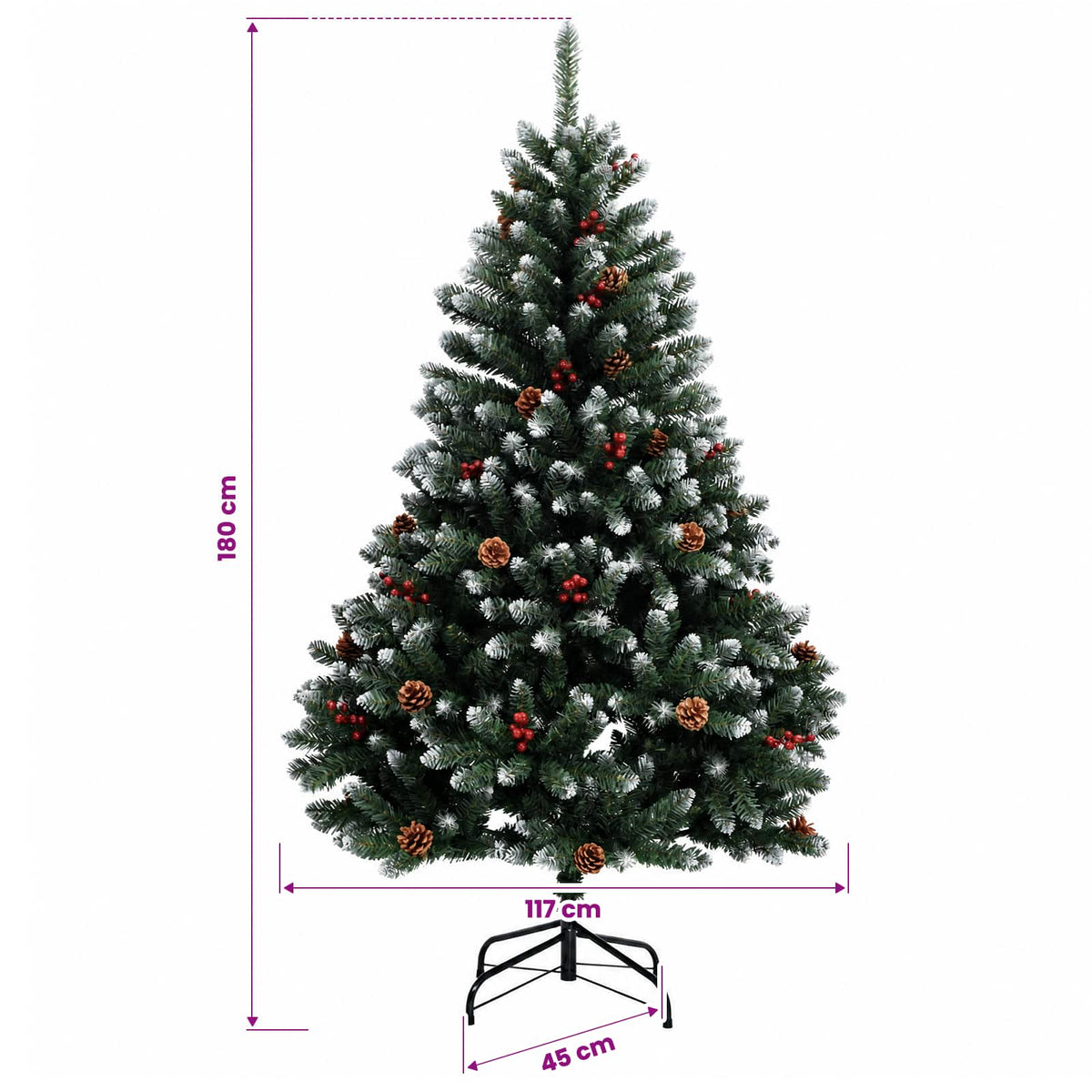 Dirbtinė Kalėdų eglutė, žalia, su žaisliukais 180 cm 300 LED