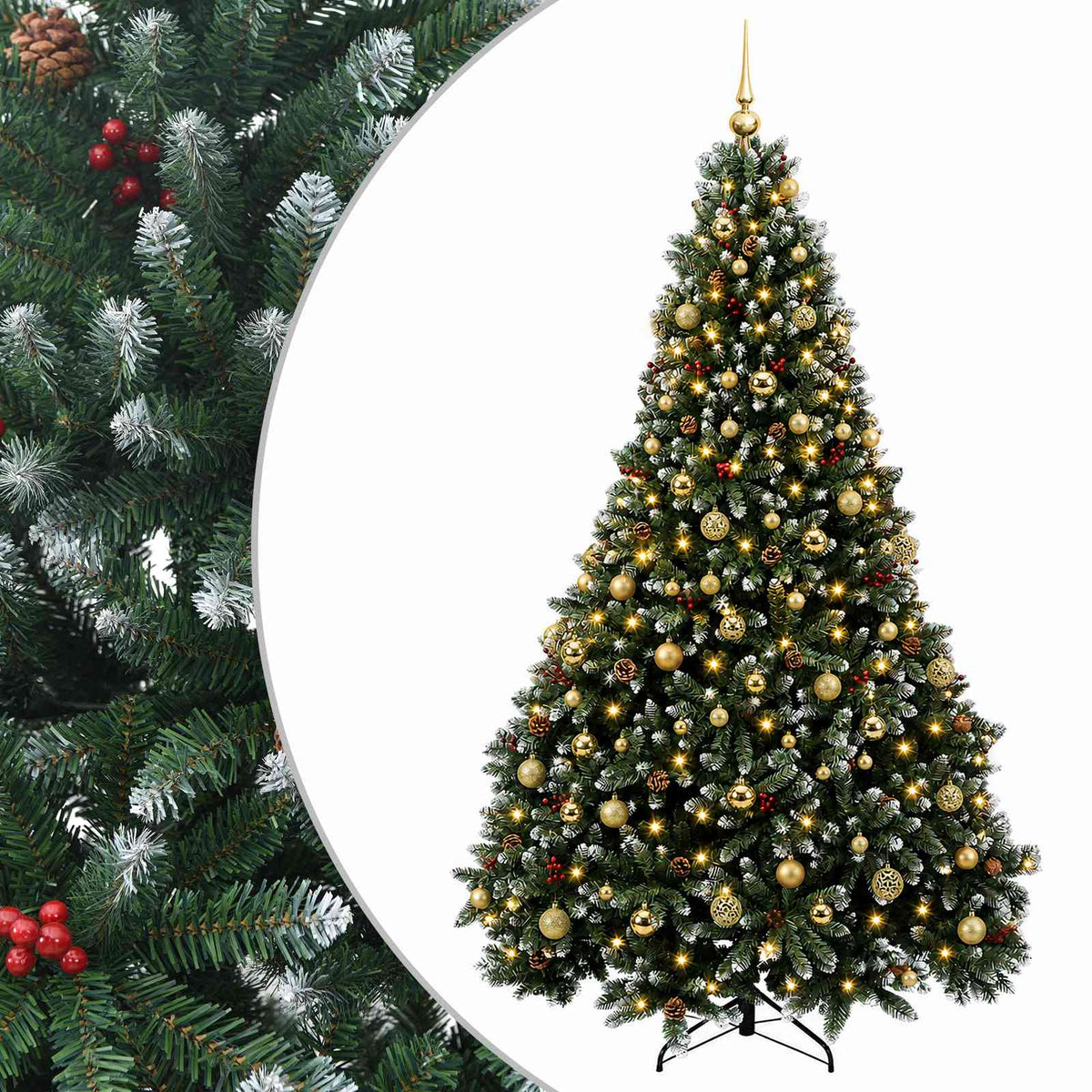 Dirbtinė Kalėdų eglutė, žalia, su žaisliukais 210 cm 300 LED