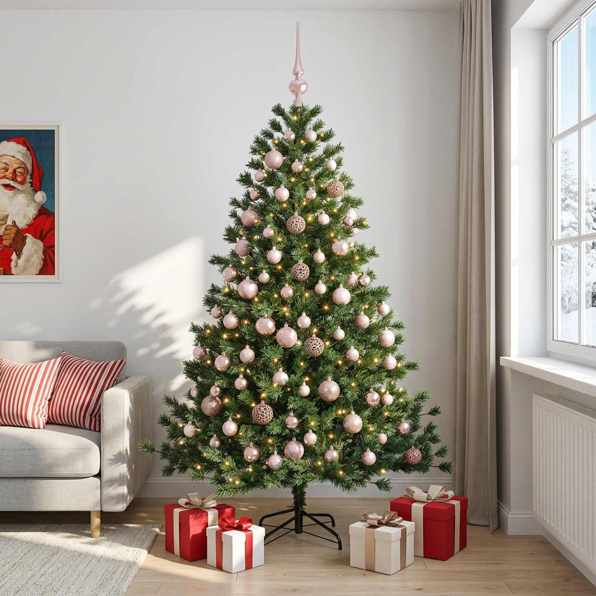 Dirbtinė kalėdinė eglutė su rutuliuku 180 cm 300 LED