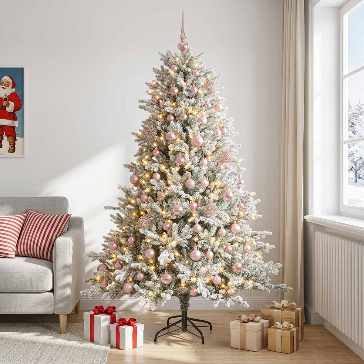 Dirbtinė kalėdinė eglutė su rutuliuku 240 cm 300 LED