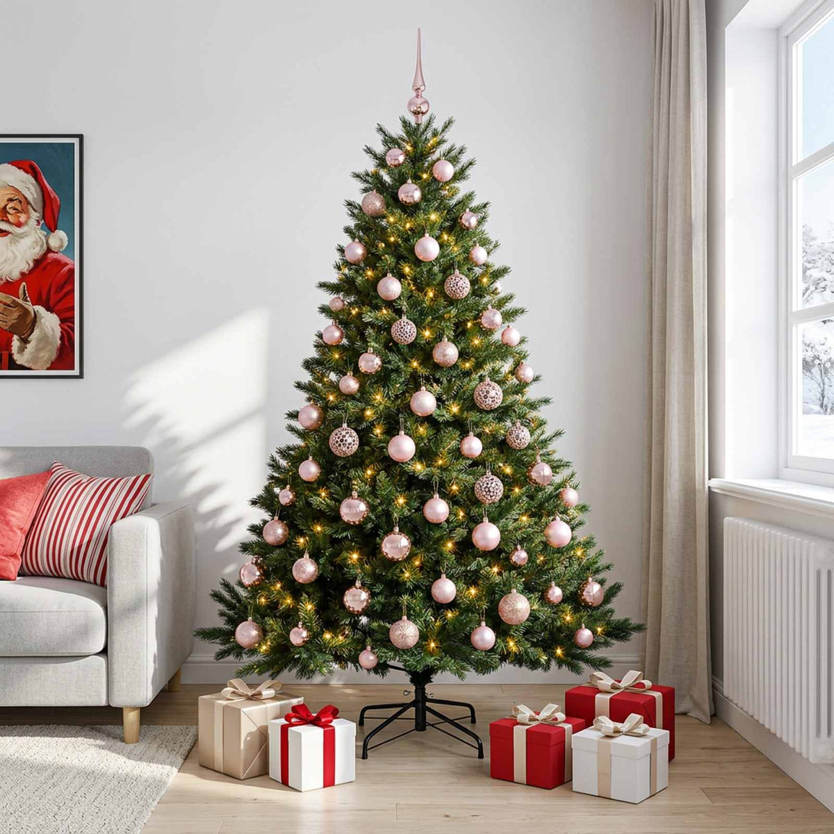 Dirbtinė kalėdinė eglutė su rutuliuku 240 cm 300 LED