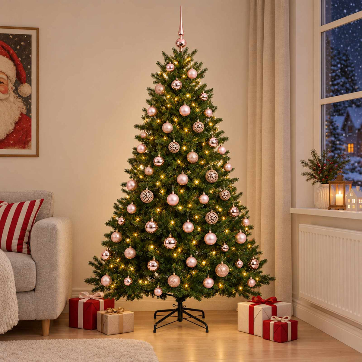 Dirbtinė kalėdinė eglutė su rutuliuku 210 cm 300 LED