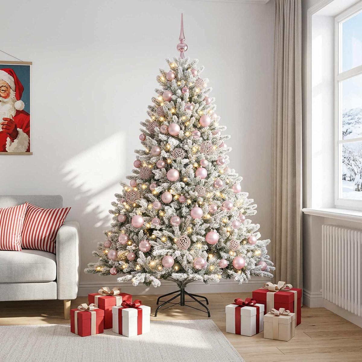 Dirbtinė kalėdinė eglutė su rutuliuku 210 cm 300 LED