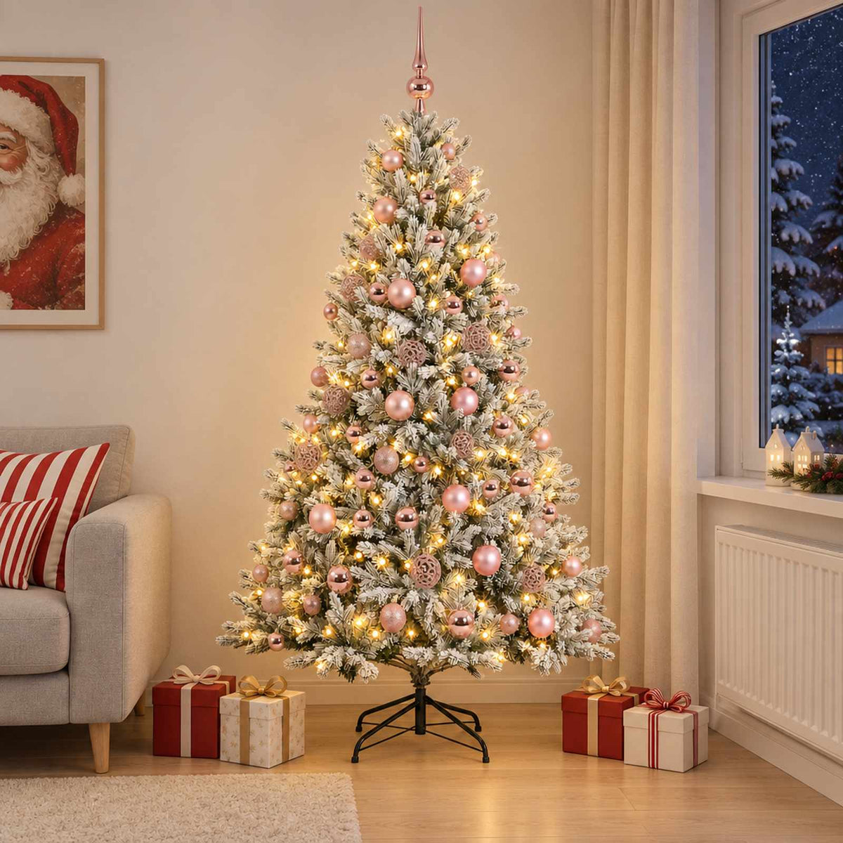 Dirbtinė kalėdinė eglutė su rutuliuku 210 cm 300 LED