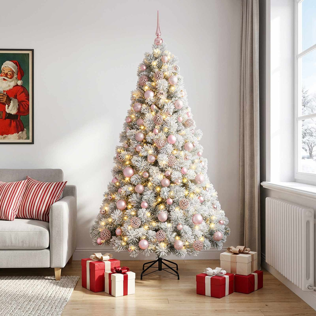 Dirbtinė kalėdinė eglutė su rutuliuku 210 cm 300 LED