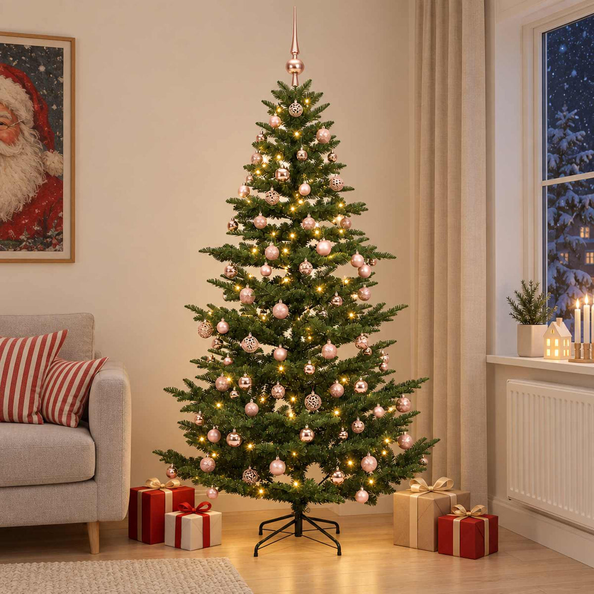 Dirbtinė kalėdinė eglutė su rutuliuku 240 cm 300 LED
