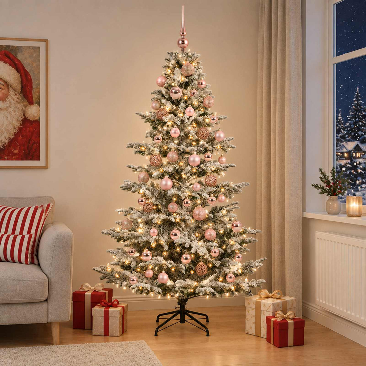 Dirbtinė kalėdinė eglutė su rutuliuku 210 cm 300 LED