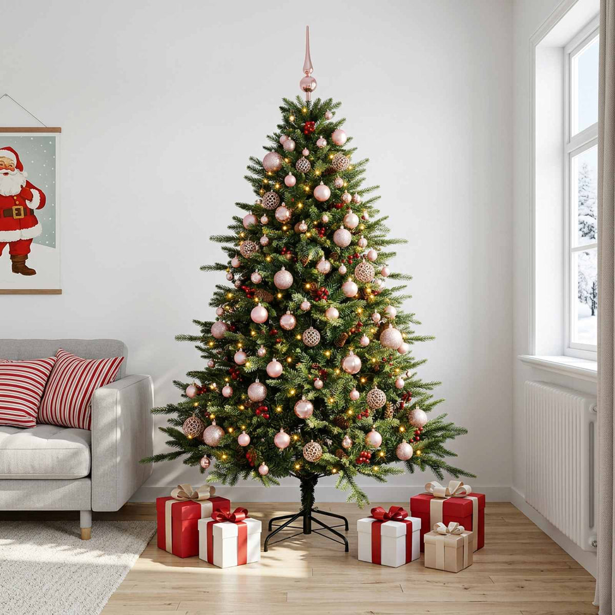Dirbtinė kalėdinė eglutė su rutuliuku 210 cm 300 LED