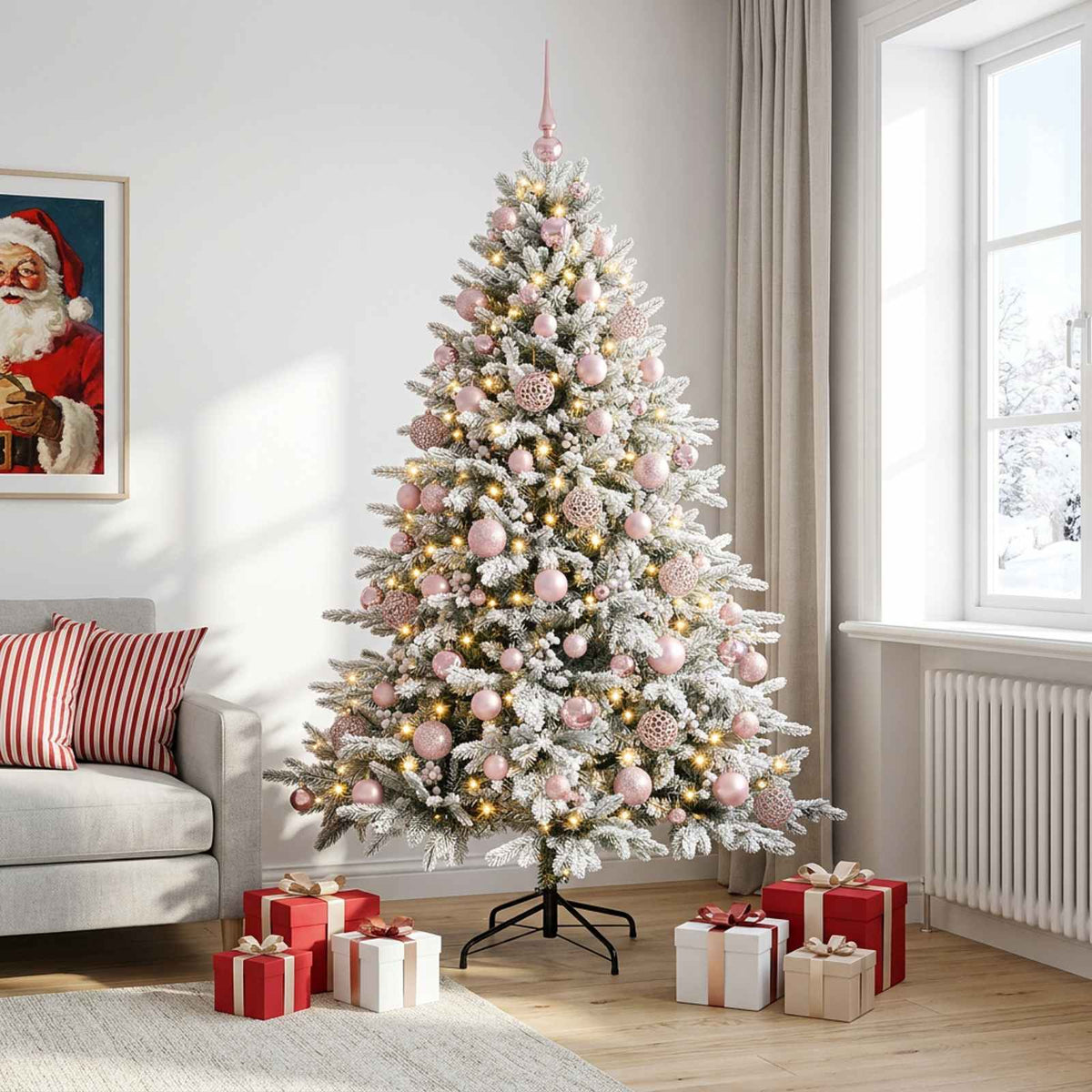 Dirbtinė kalėdinė eglutė su rutuliuku 180 cm 300 LED