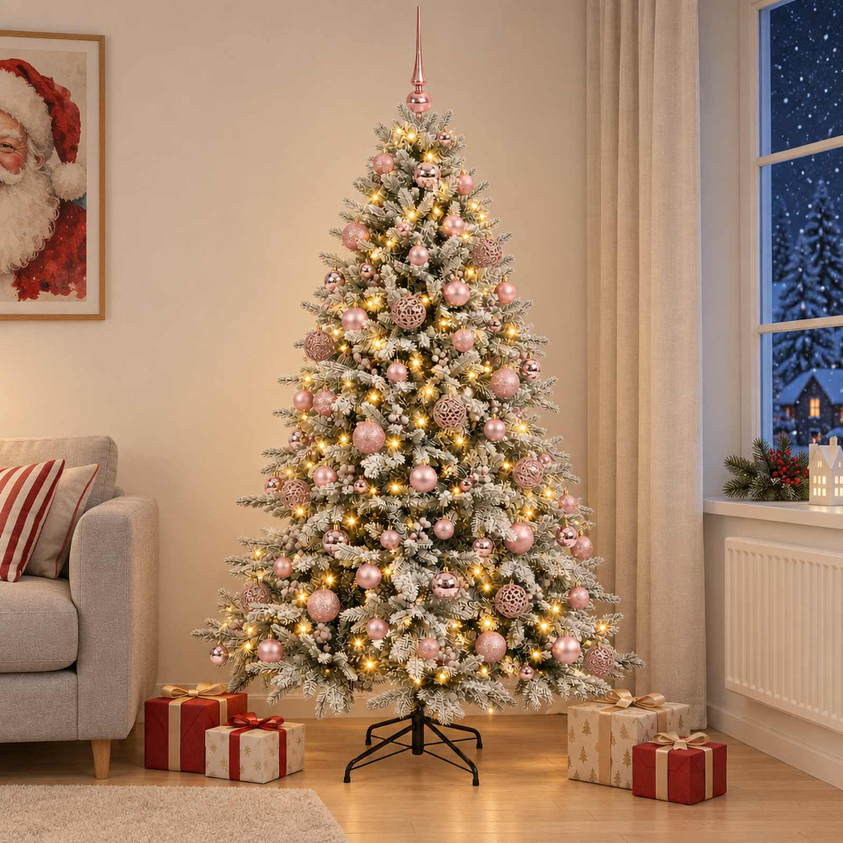 Dirbtinė kalėdinė eglutė su rutuliuku 180 cm 300 LED