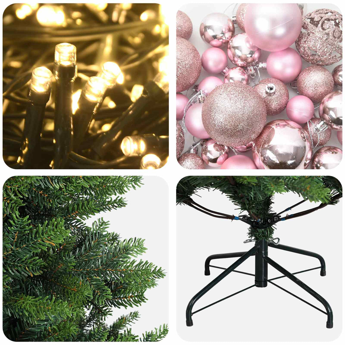 Dirbtinė Kalėdų eglutė su burbulais 210 cm 300 LED Šilta balta