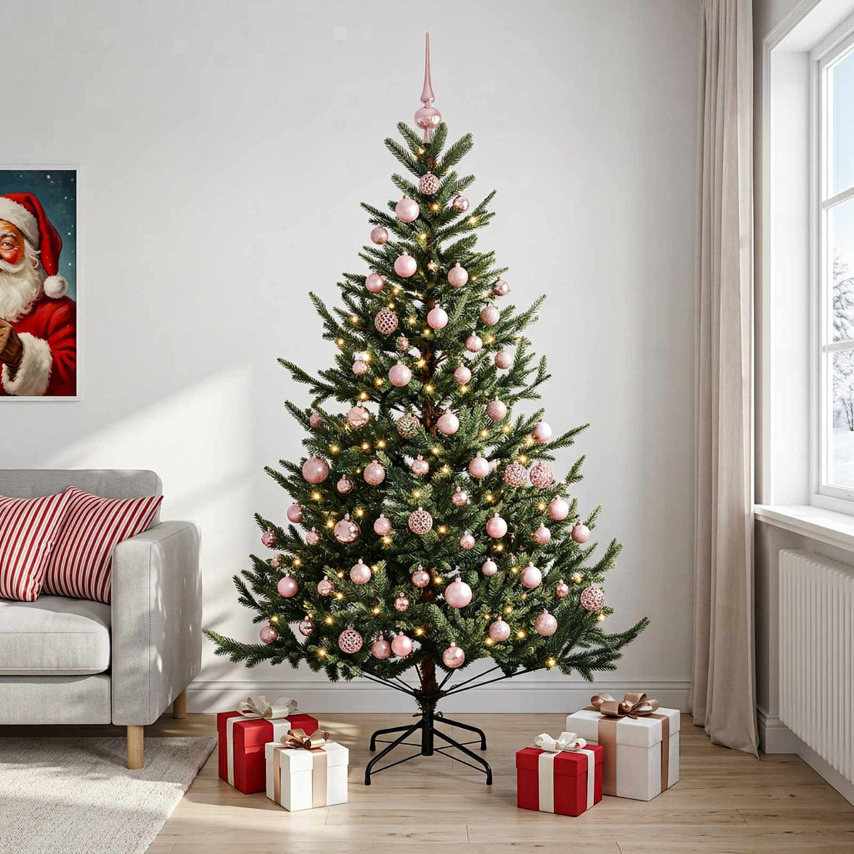 Dirbtinė kalėdinė eglutė su rutuliuku 180 cm 300 LED