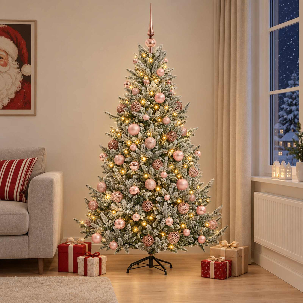 Dirbtinė kalėdinė eglutė su rutuliuku 180 cm 300 LED