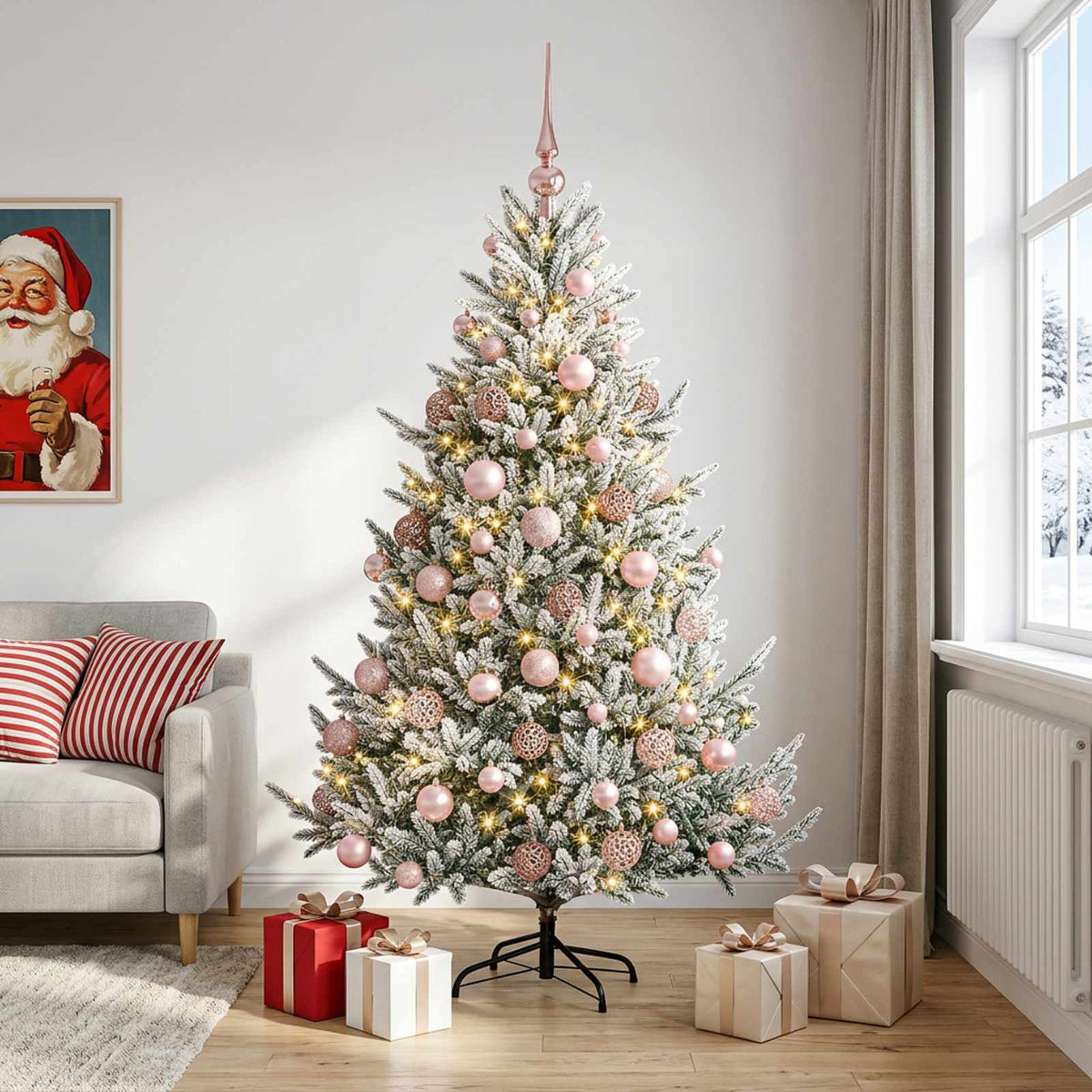 Dirbtinė kalėdinė eglutė su rutuliuku 210 cm 300 LED