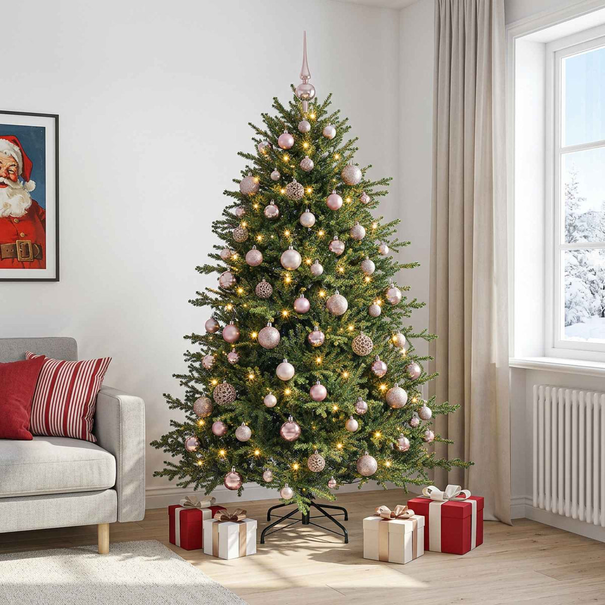 Dirbtinė kalėdinė eglutė su rutuliuku 210 cm 300 LED