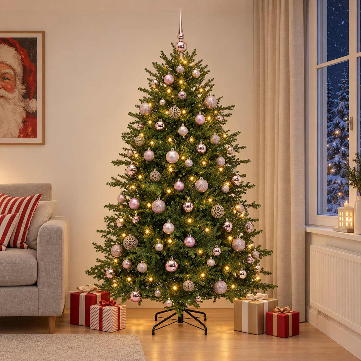 Dirbtinė kalėdinė eglutė su rutuliuku 210 cm 300 LED