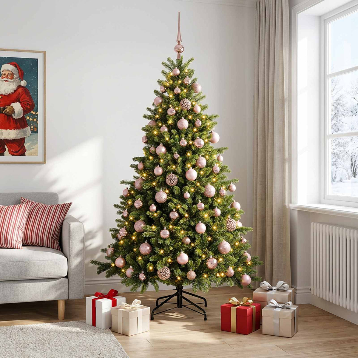 Dirbtinė kalėdinė eglutė su rutuliuku 180 cm 300 LED