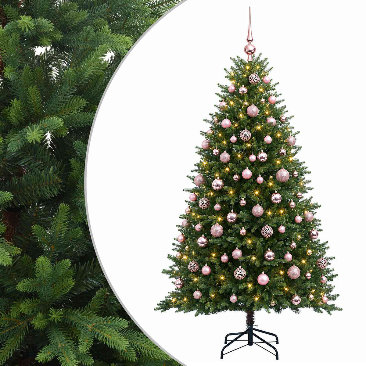 Dirbtinė Kalėdų eglutė su burbulais 180 cm 300 LED Šilta balta