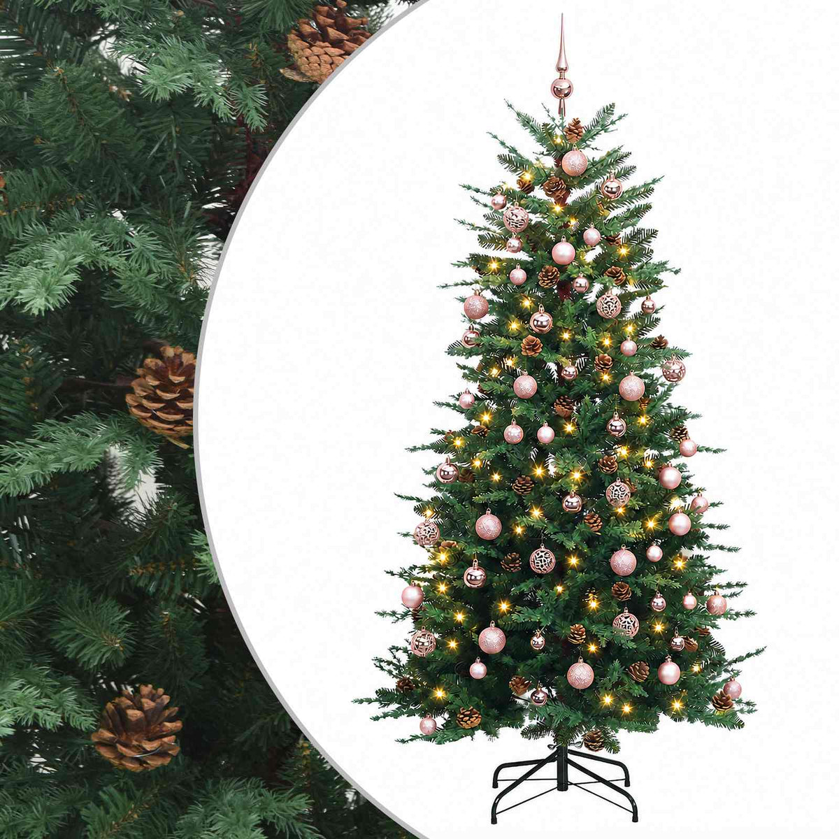 Dirbtinė Sulankstoma Kalėdų Eglutė 240 cm 300 LED Šilta balta
