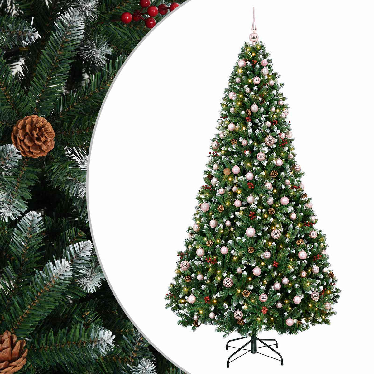 Dirbtinė kalėdinė eglutė, žalia su žaisliukais 180 cm 300 LED