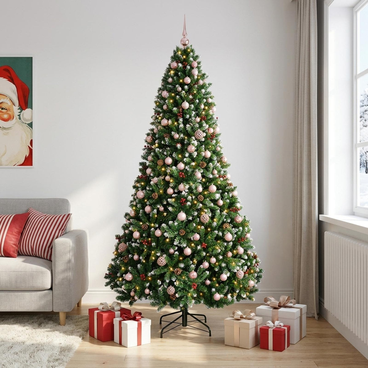 Dirbtinė žalia kalėdinė eglutė su žaisliuku 240 cm 300 LED