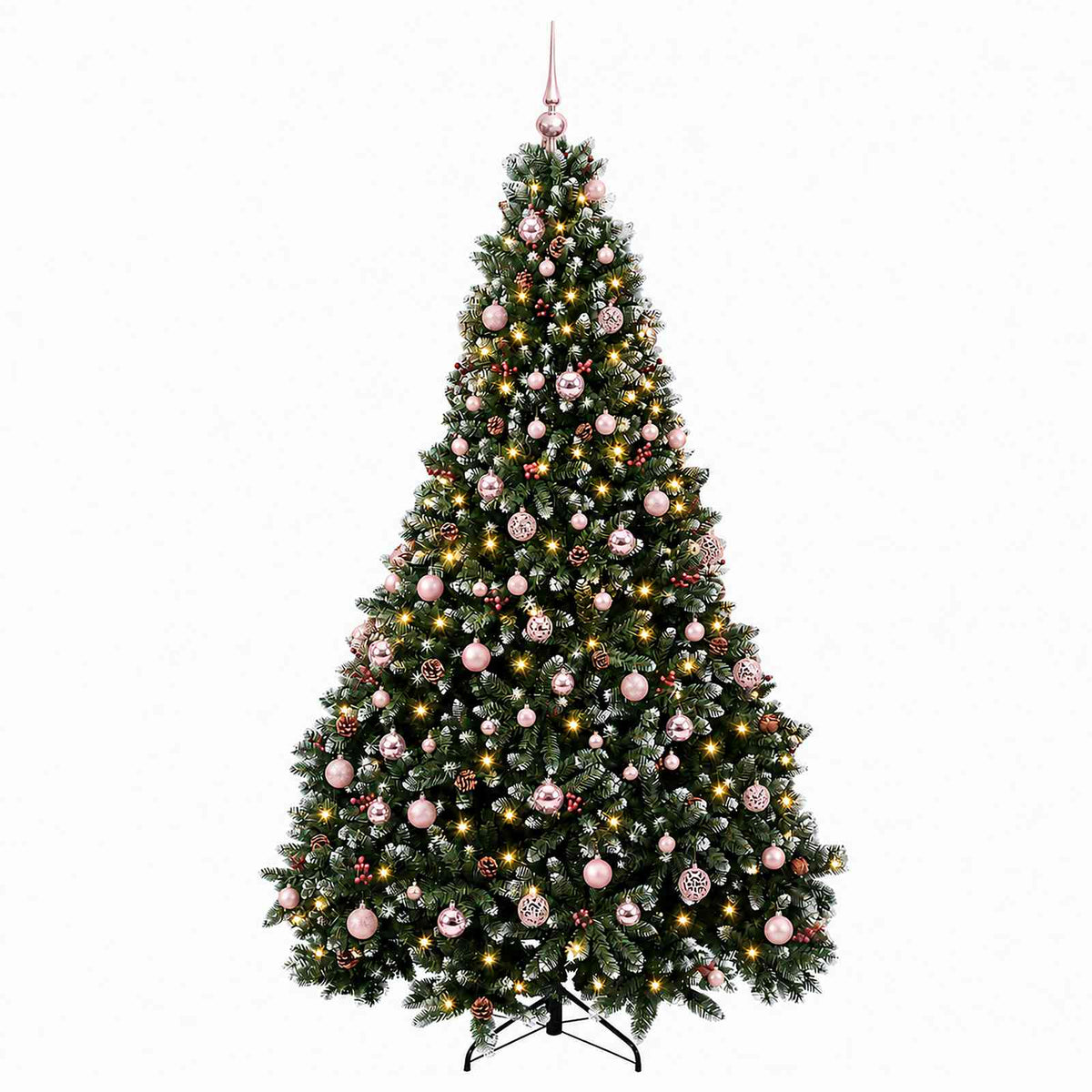 Dirbtinė žalia Kalėdų eglutė su žaisliukais 210 cm 300 LED