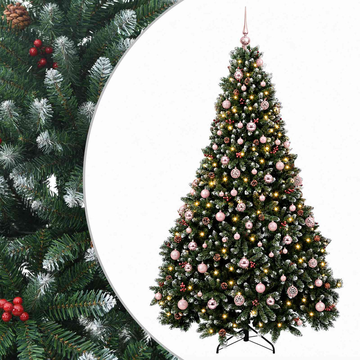 Dirbtinė žalia Kalėdų eglutė su žaisliuku 240 cm 300 LED