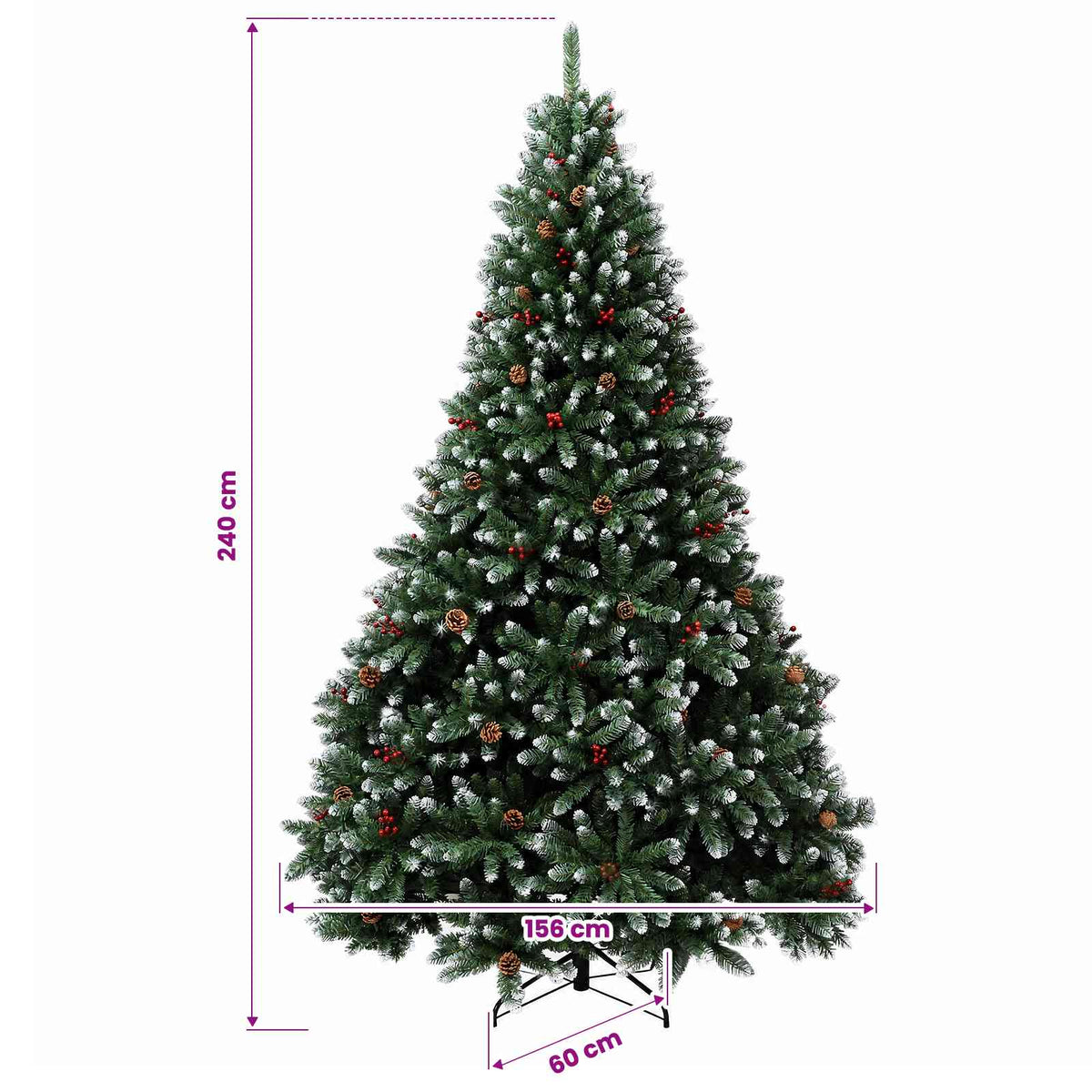 Dirbtinė žalia Kalėdų eglutė su žaisliuku 240 cm 300 LED