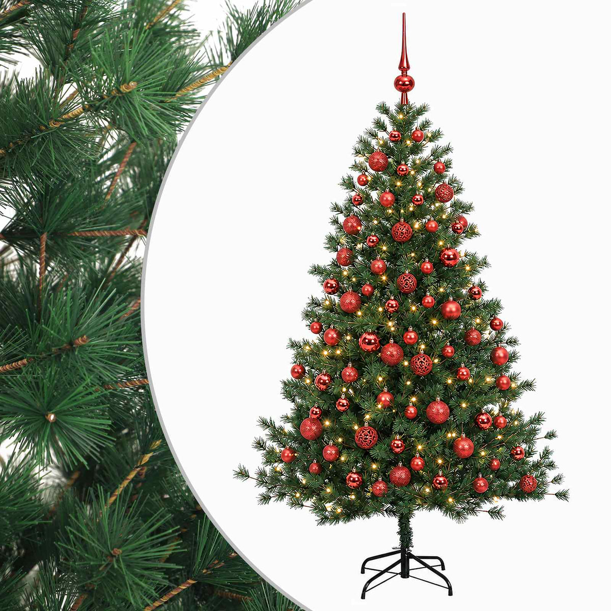 Dirbtinė kalėdinė eglutė su rutuliuku 180 cm 300 LED
