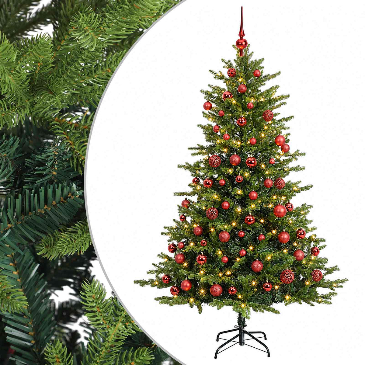 Dirbtinė Kalėdų eglutė su burbulais 180 cm 300 LED Šilta balta