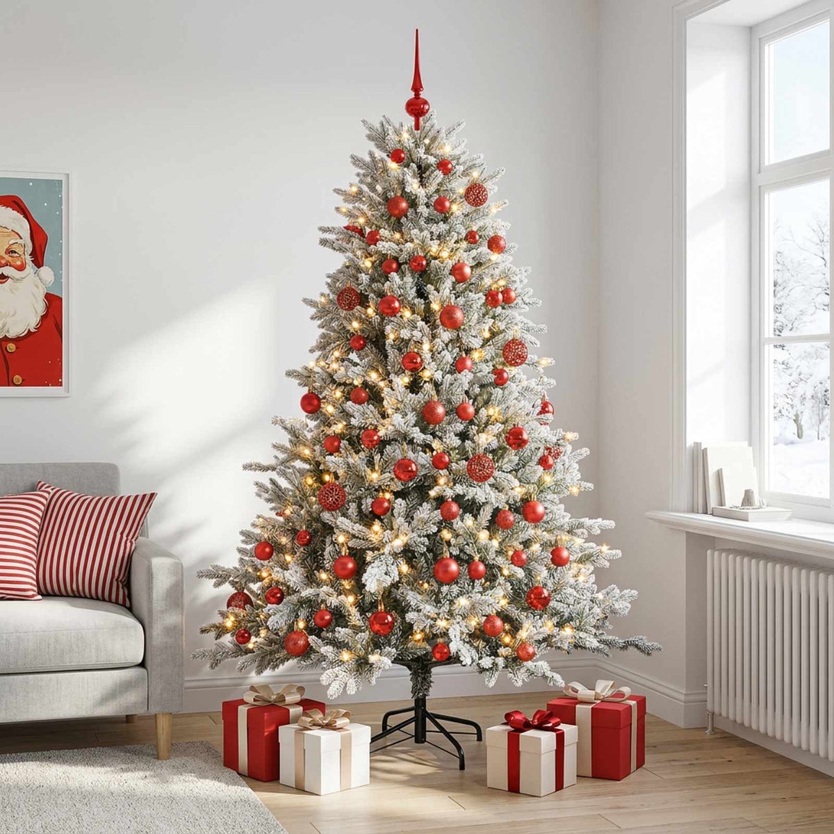 Dirbtinė kalėdinė eglutė su rutuliuku 240 cm 300 LED