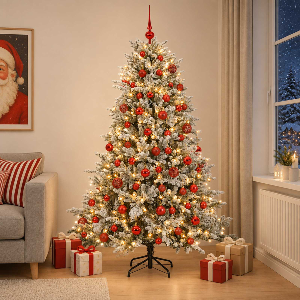 Dirbtinė kalėdinė eglutė su rutuliuku 210 cm 300 LED