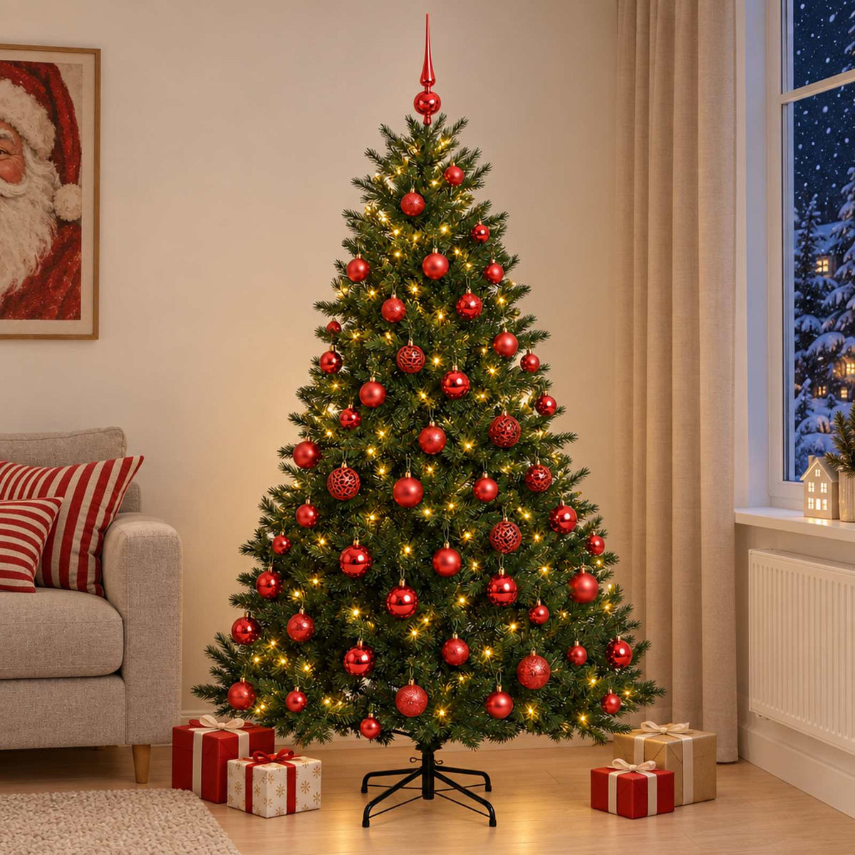 Dirbtinė kalėdinė eglutė su rutuliuku 240 cm 300 LED