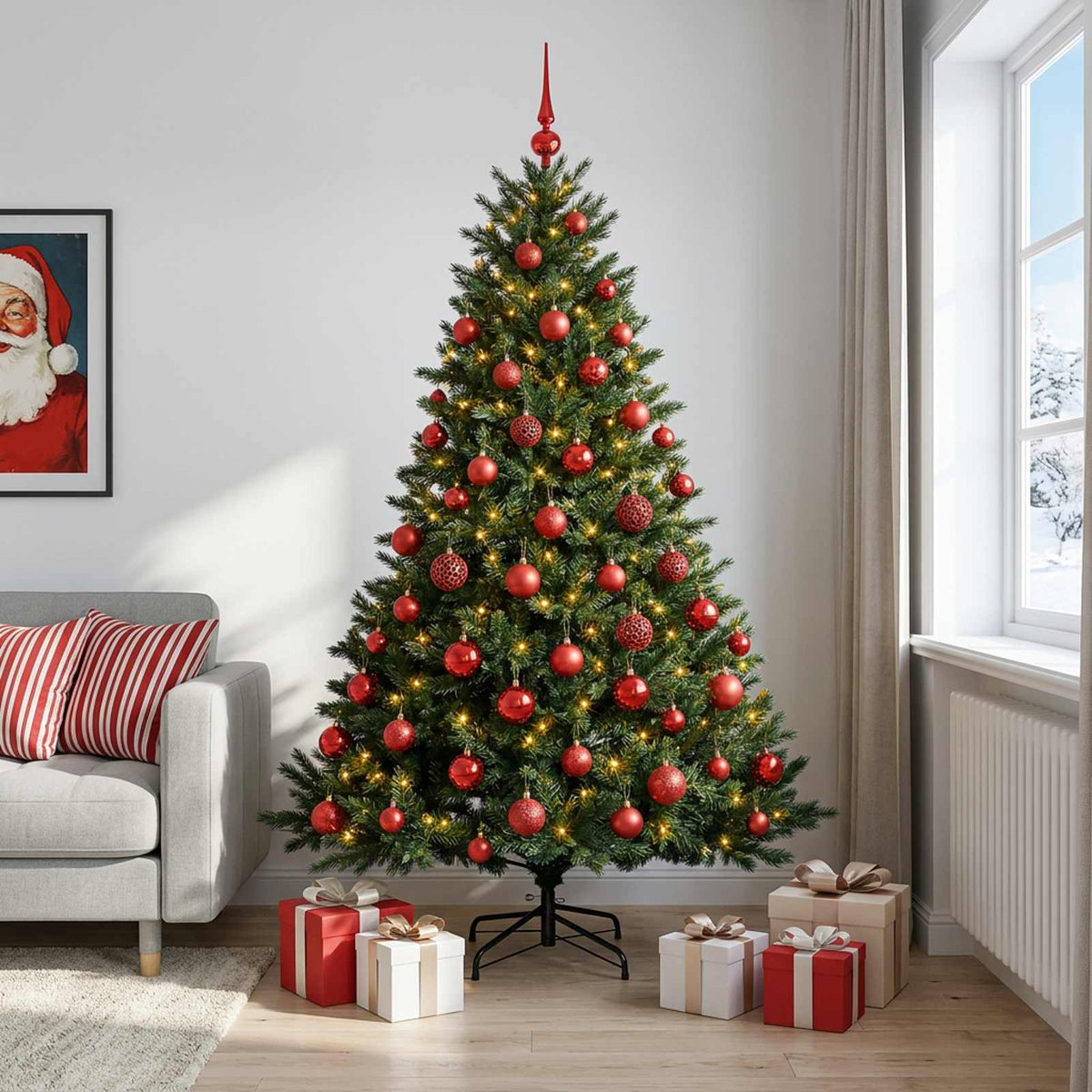 Dirbtinė kalėdinė eglutė su rutuliuku 240 cm 300 LED