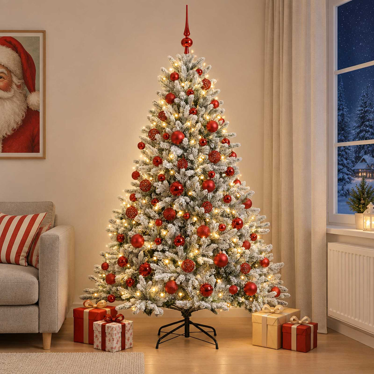 Dirbtinė kalėdinė eglutė su rutuliuku 240 cm 300 LED