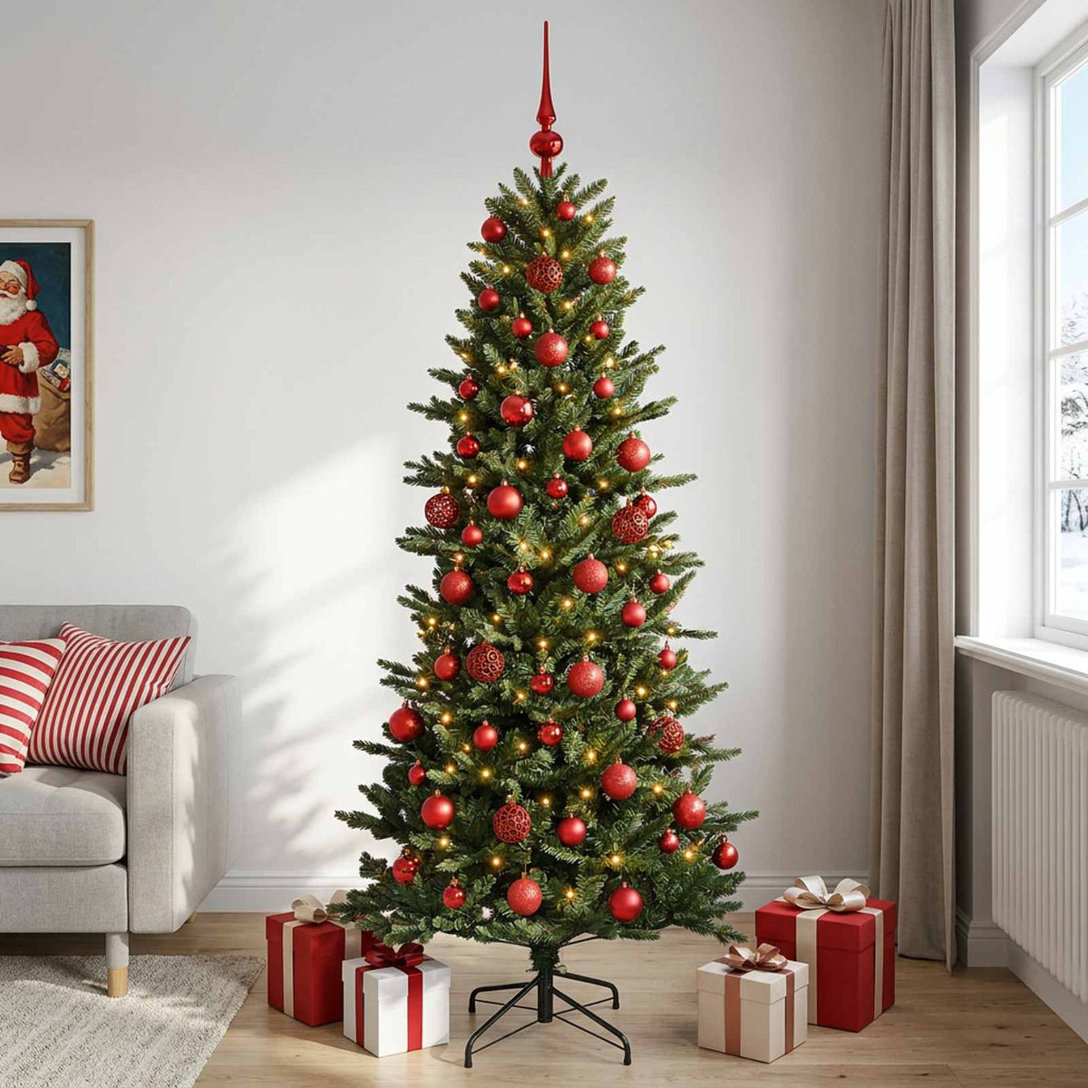 Dirbtinė kalėdinė eglutė su rutuliuku 210 cm 300 LED