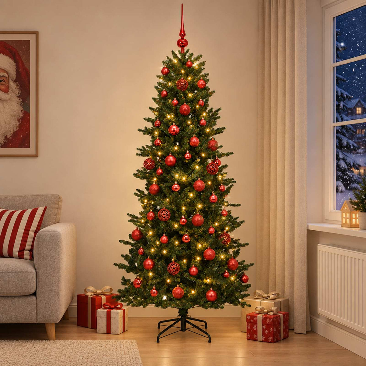 Dirbtinė kalėdinė eglutė su rutuliuku 210 cm 300 LED