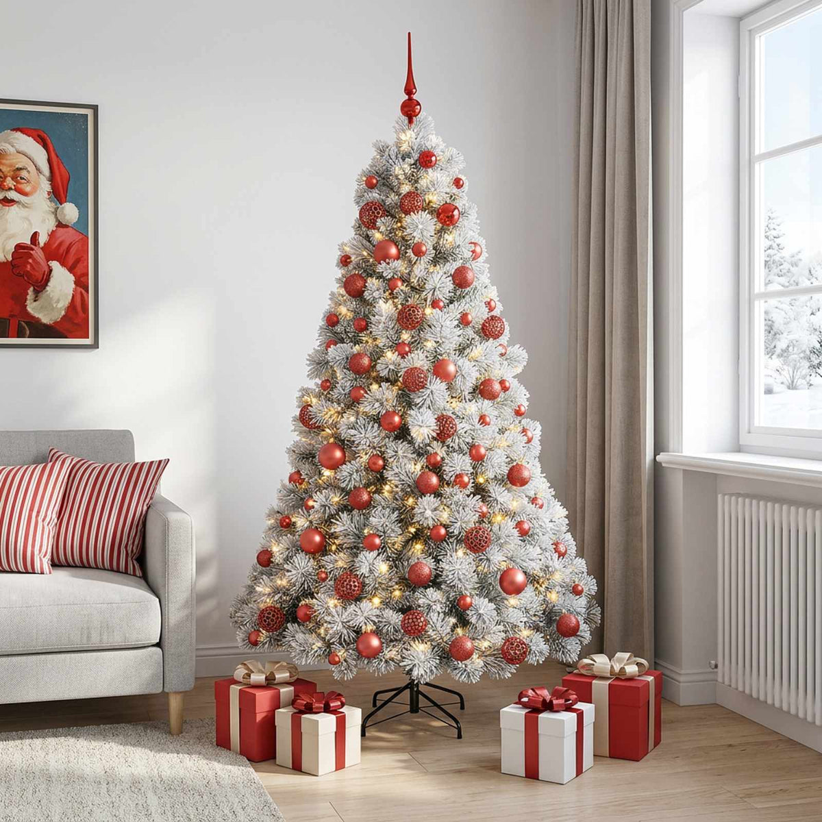 Dirbtinė kalėdinė eglutė su rutuliuku 180 cm 300 LED